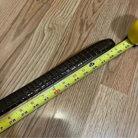 Croc Pattern Embossed Belts Bonded Leather Belt G Buckle - Picture 4 of 10